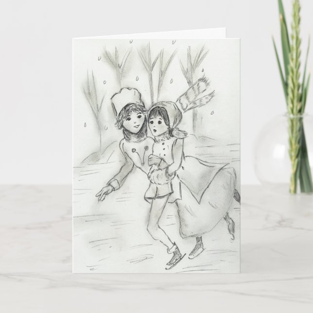 Tarjeta Festiva Antiguos Skaters (Anverso)