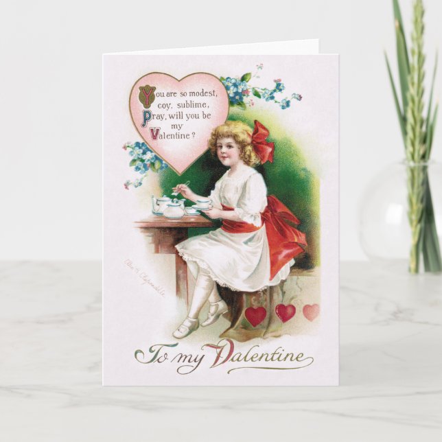 Tarjeta Festiva Antique Clapsaddle Valentine (Anverso)