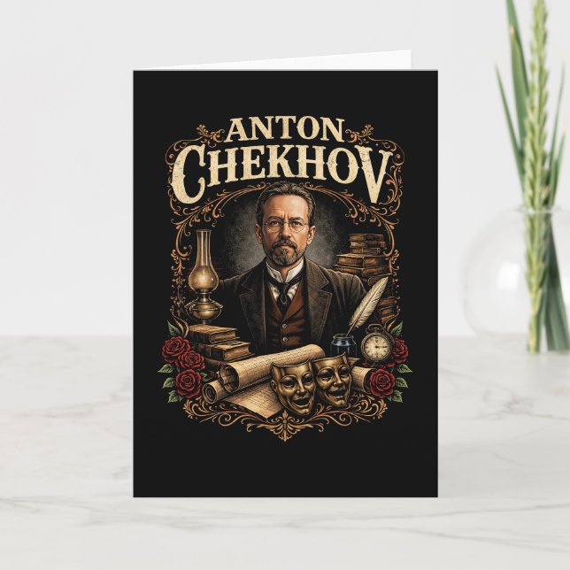 Tarjeta Festiva Anton Chekhov (Anverso)