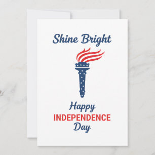Tarjeta Festiva Antorcha Patriótica Brilla Feliz Independencia