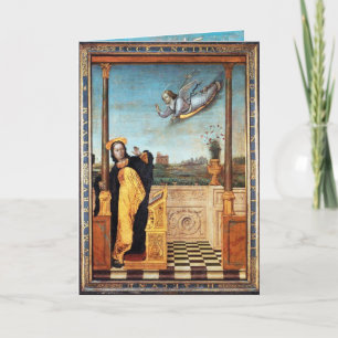 TARJETA FESTIVA ANUNCIACIÓN ANGEL Y VIRGEN