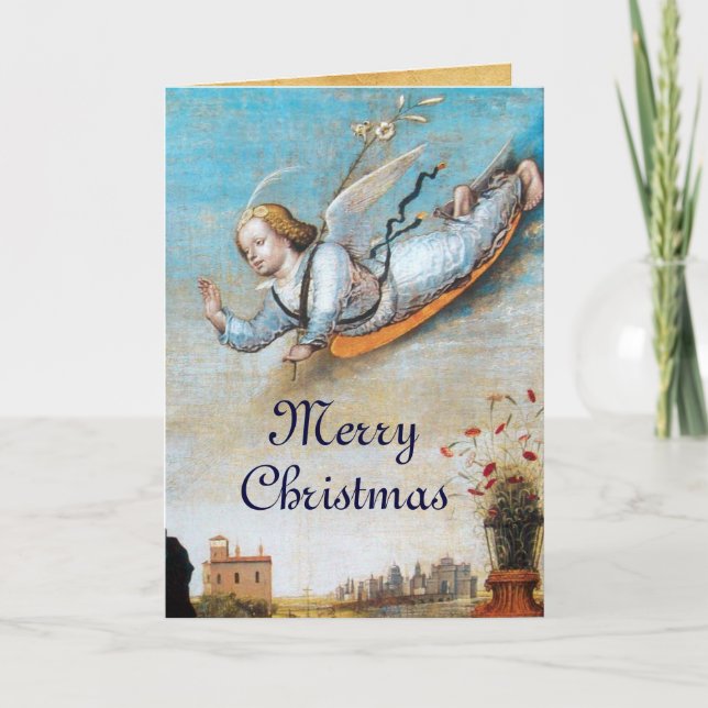 TARJETA FESTIVA ANUNCIACIÓN ANGEL Y VIRGEN (Anverso)