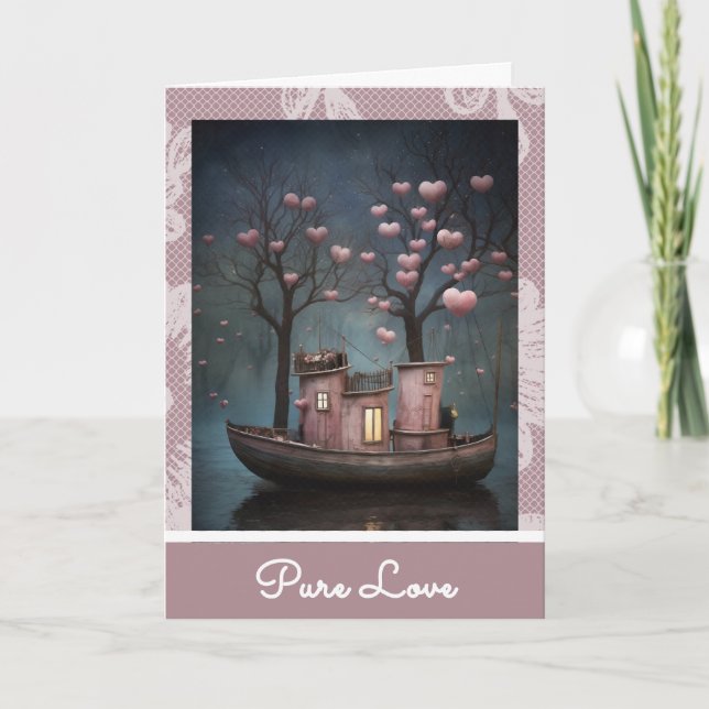 Tarjeta Festiva *~* AP51 20 Love Boat Hearts Romantic Valentine (Anverso)