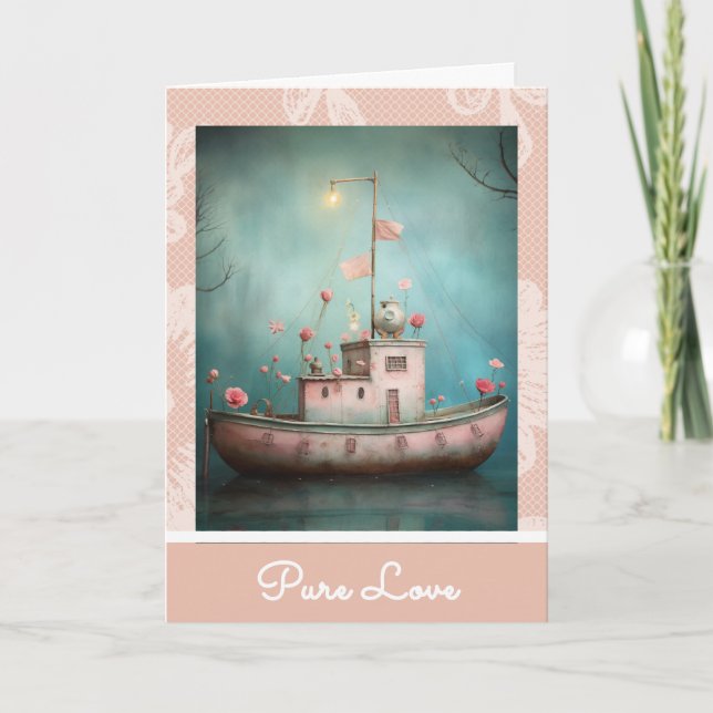 Tarjeta Festiva *~* AP51 Love Boat 19 Hearts Romantic Valentine (Anverso)