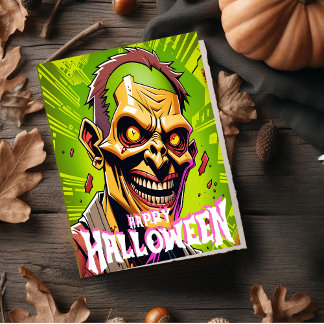 Tarjeta Festiva Apocalipsis zombi de Halloween.
