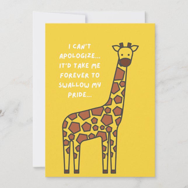 Tarjeta Festiva Apology Giraffe Card (Anverso)
