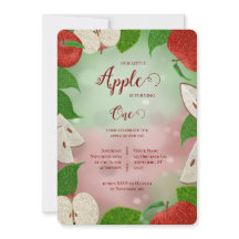 Apple of My Eye First Birthday Invitation