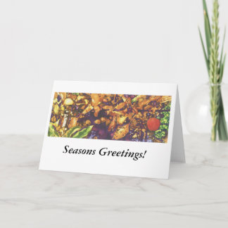 Tarjeta Festiva Apple rojo en el jardín