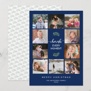 Tarjeta Festiva Apreciar a cada momento 10 Navidades de Collage de