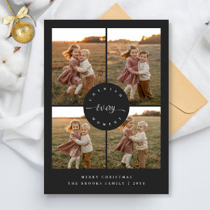 Tarjeta Festiva Apreciar cada momento elegante 4 Navidades de foto