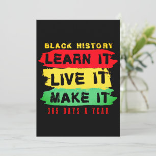 Tarjeta Festiva Aprende la Historia Negra Vívela Hazla 365 días