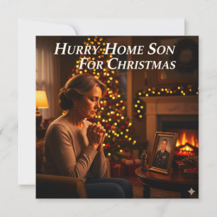 Tarjeta Festiva Apresúrate a casa hijo para el diseño de la foto d