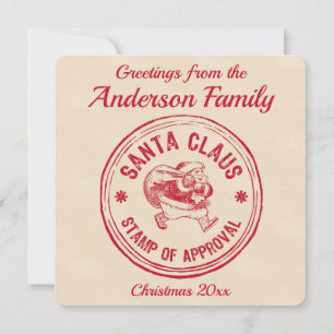 Tarjeta Festiva Aprobado por Santa - Personalízalo - Divertido