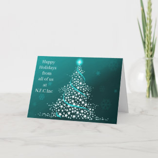 Tarjeta Festiva Aqua Christmas Tree Corporate