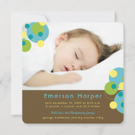 Tarjeta Festiva Aqua Verde azulada Bubbly Pop Retro Circula Baby B