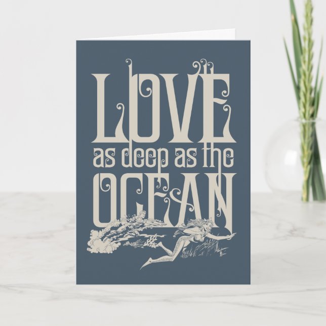 Tarjeta Festiva Aquaman & Mera - Amo Tan Profundo Como El Océano (Anverso)