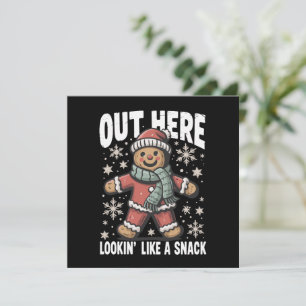 Tarjeta Festiva Aquí Fuera Pareciendo Un Snack Pan De Jengibre Nav