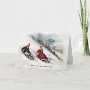 Tarjeta Festiva Aquí hay un cuervo para los Navidades