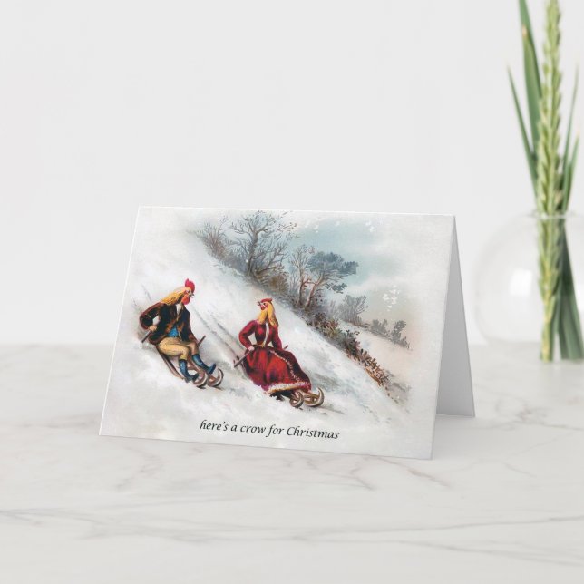 Tarjeta Festiva Aquí hay un cuervo para los Navidades (Anverso)