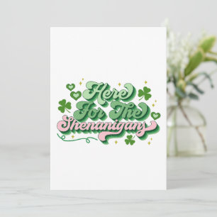 Tarjeta Festiva Aquí por las travesuras día de San Patricio