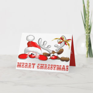 Tarjeta Festiva Aquí viene Santa Claus