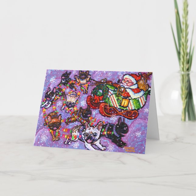 Tarjeta Festiva ¡Aquí viene Santa Paws! (Anverso)