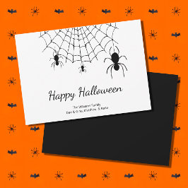 Tarjeta Festiva Arañas góticas Feliz Halloween sencillo