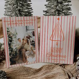 Tarjeta Festiva Árbol abstracto de Navidades dibujados con la mano