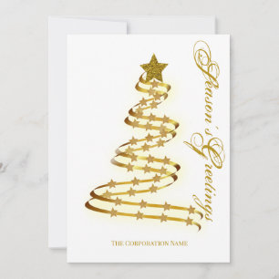 Tarjeta Festiva Árbol abstracto de oro de la temporada de personal