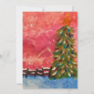 Tarjeta Festiva Árbol al anochecer