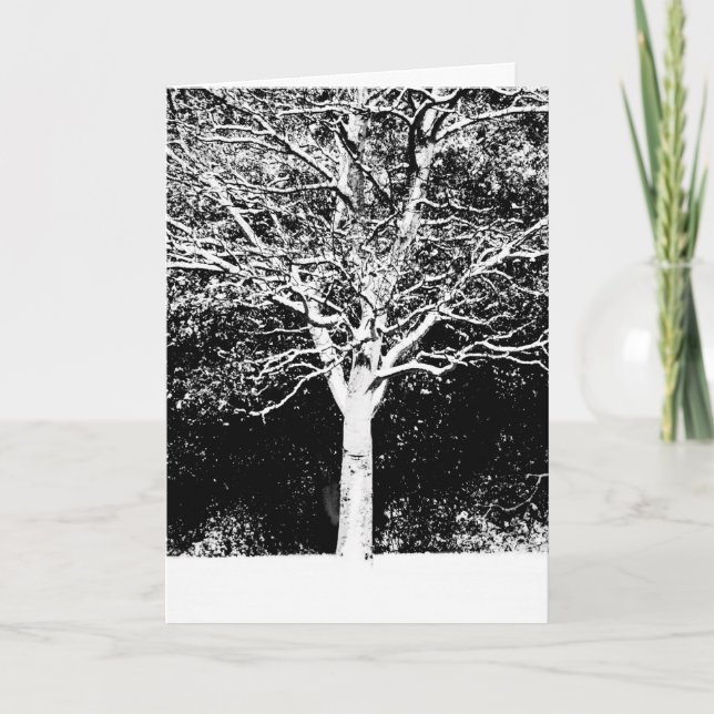Tarjeta Festiva Árbol blanco (Anverso)
