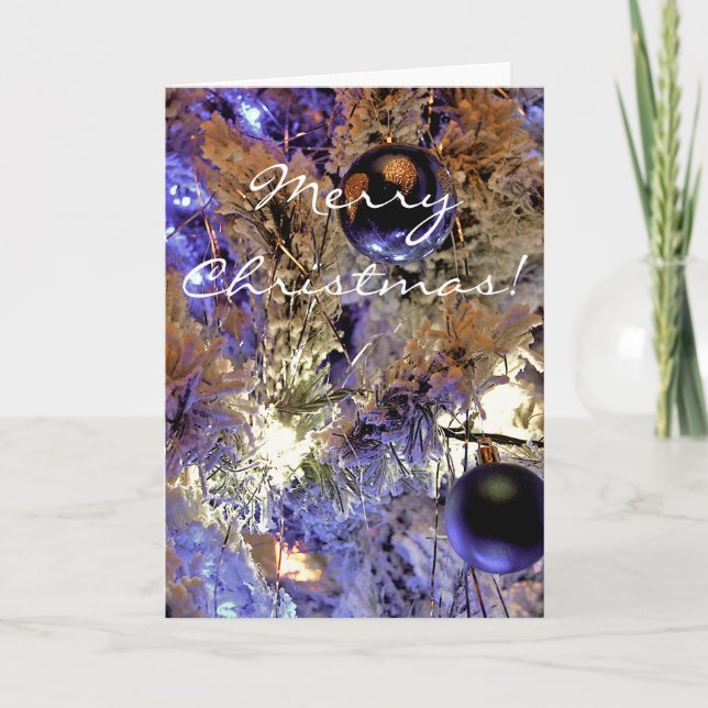 Tarjeta Festiva Árbol blanco [tarjeta de Navidades] (Anverso)