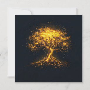Tarjeta Festiva Árbol brillante de la vida - místico y encantador