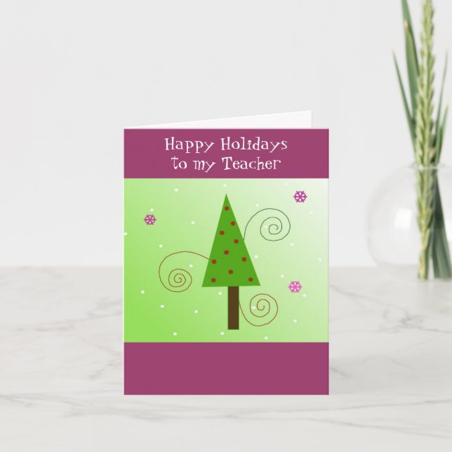 Tarjeta Festiva Árbol caprichoso para mi profesor (Anverso)