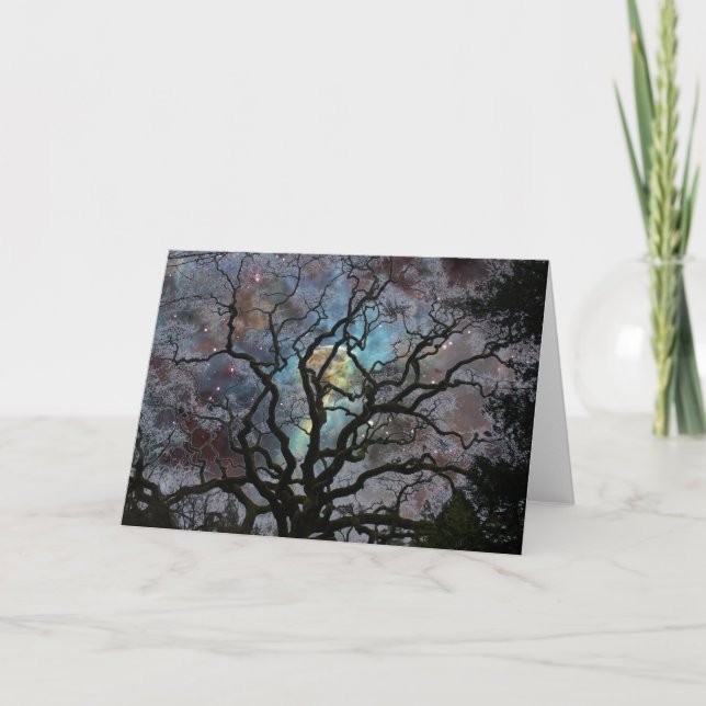 Tarjeta Festiva Árbol cósmico - nebulosa del ojo de la cerradura (Anverso)
