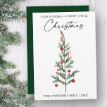 Tarjeta Festiva Árbol de acuarela de tinta de caligrafía verde<br><div class="desc">Moderna Y Elegante Caligrafía Lápiz Lápiz Lápiz De Agua Minimalista Tarjeta De Árbol De Navidad - Tómate Un Feliz Navidad - Verde</div>