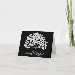 Tarjeta Festiva Árbol de Almendro Blanco Tu B'Shevat