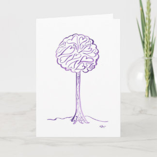 Tarjeta Festiva Árbol de amor púrpura
