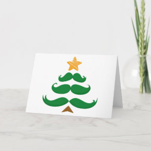 Tarjeta Festiva Árbol de bigote verde