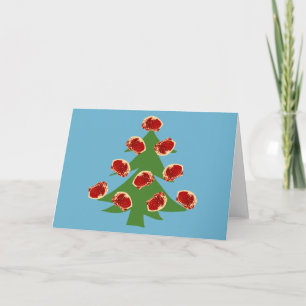Tarjeta Festiva Árbol de carnes de vacaciones