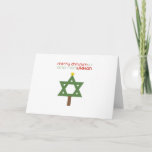 TARJETA FESTIVA ÁRBOL DE CHRISTMUKKAH<br><div class="desc">Camisetas del humor del día de fiesta y engranaje divertido del día de fiesta de la ropa: Camisetas,  sudaderas con capucha,  pegatinas,  botones,  y regalos.</div>