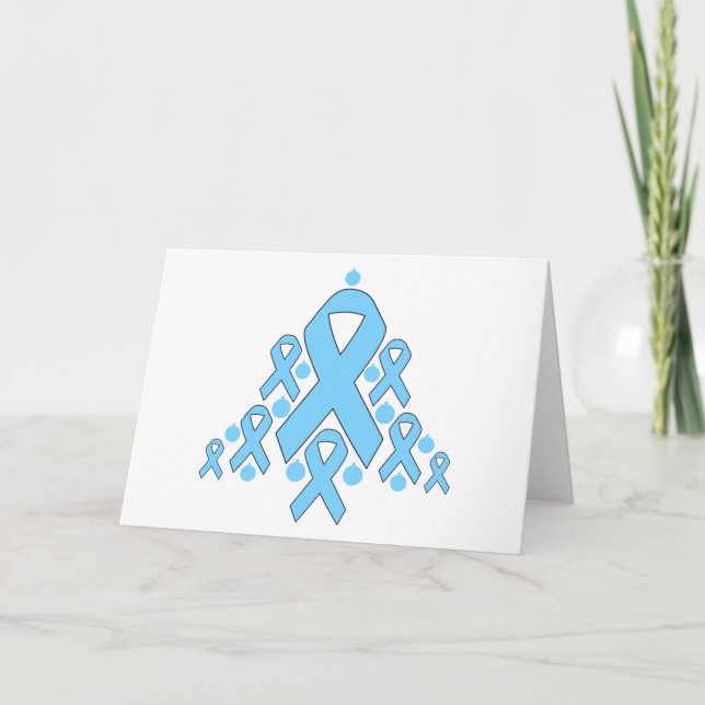 Tarjeta Festiva Árbol de cinta de Navidades de cáncer de próstata (Anverso)