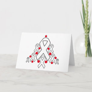 Tarjeta Festiva Árbol de cinta de Navidades de cáncer de pulmón