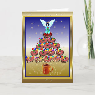 Tarjeta Festiva Árbol de donut