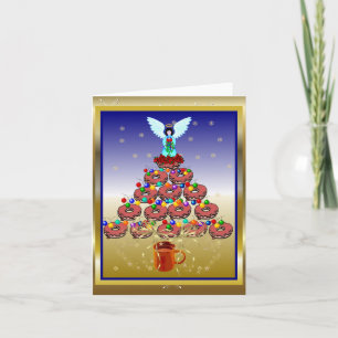 Tarjeta Festiva Árbol de donut