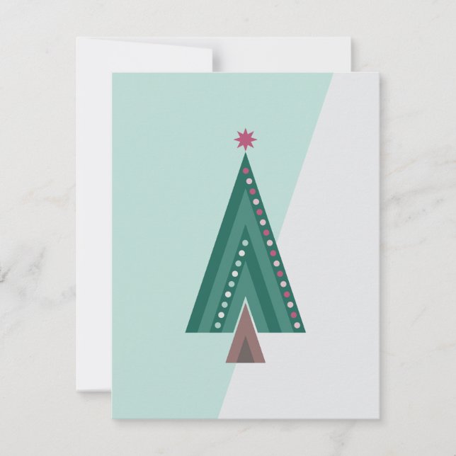 Tarjeta Festiva Árbol de elegancia Evergreen (Anverso)