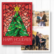 Árbol de estrella roja de foto vintage