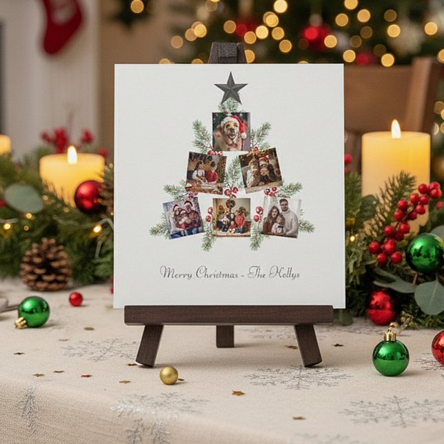 Tarjeta Festiva Árbol de fotos de Navidades personalizados (Subido por el creador)