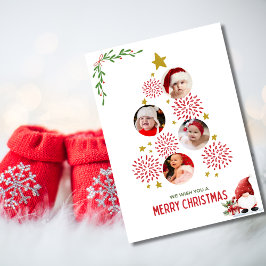 Tarjeta Festiva Árbol de fotos para bebés, Navidades modernos y Mi