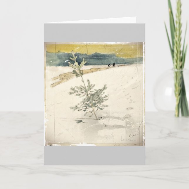 Tarjeta Festiva Árbol de hoja perenne (Anverso)